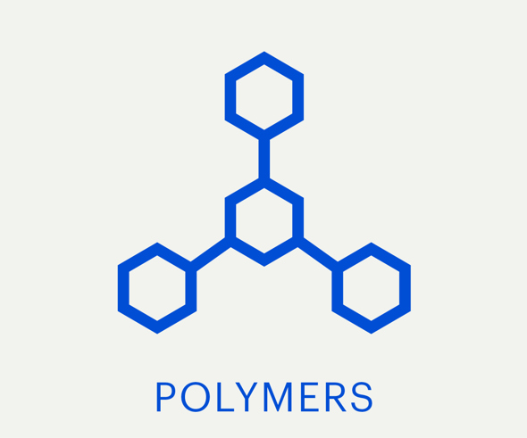 Polymers icon or Purell sample packaging or molded diagnostic device